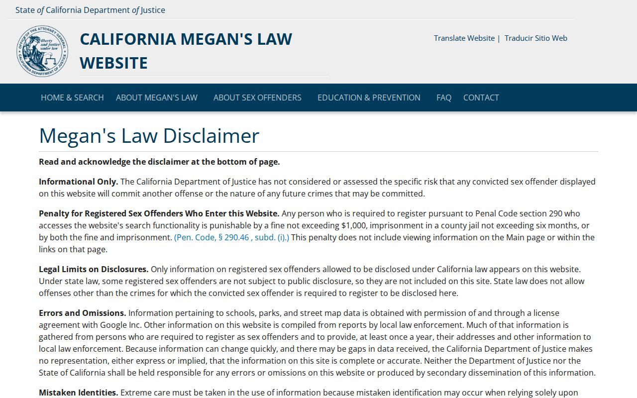 East Palo Alto neighbors California Megan's Law safety context
