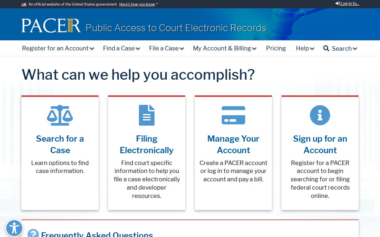 East Palo Alto resident lookup PACER federal court access