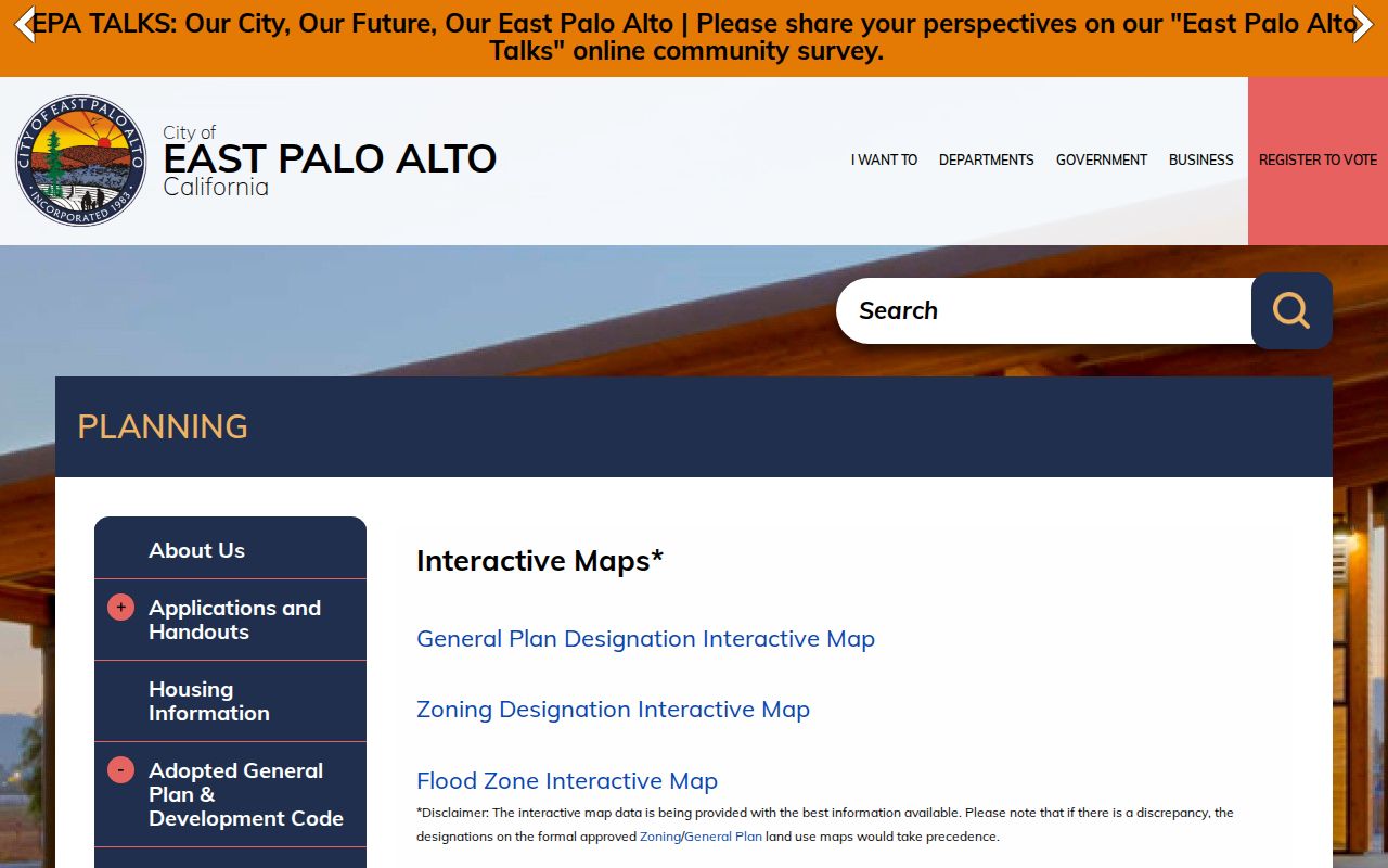 East Palo Alto street directory city interactive maps